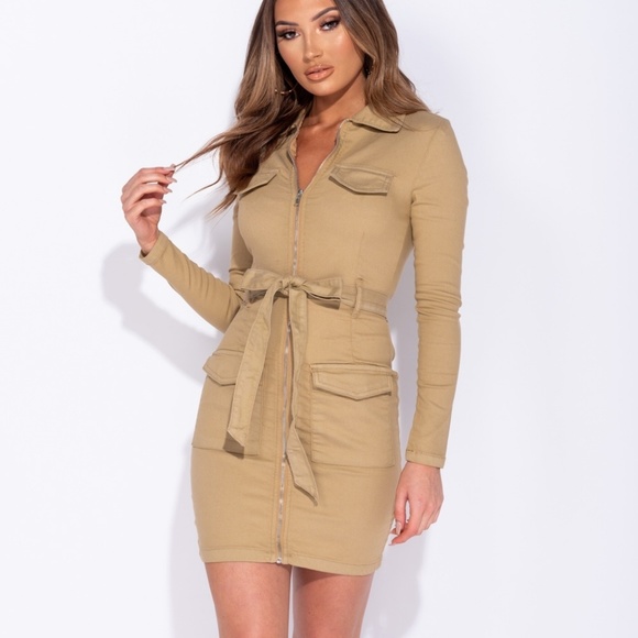 long sleeve denim bodycon dress